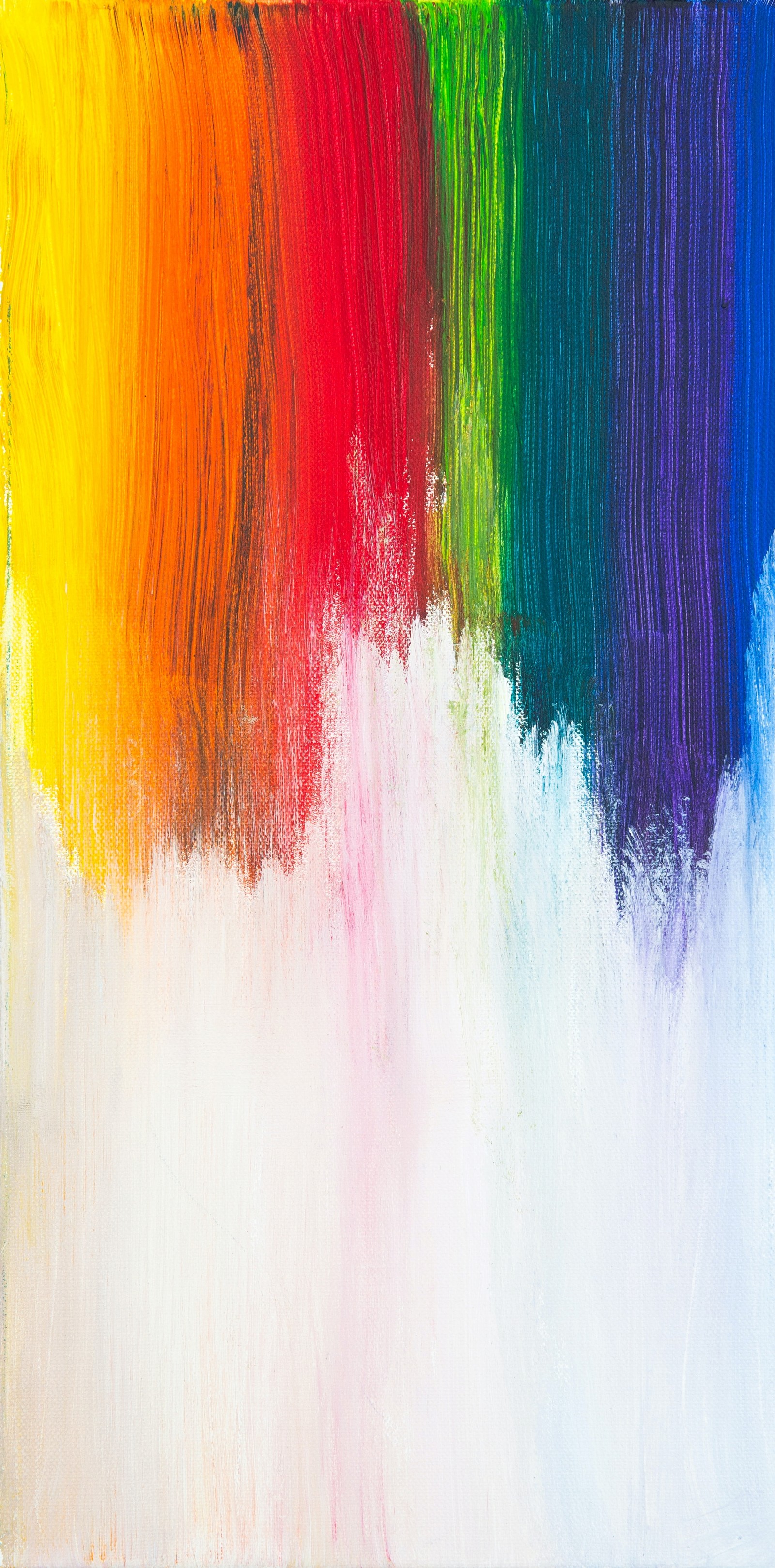 Painting of a rainbow of colors on a white background (colorfulness, paint, art paint, water, pink)