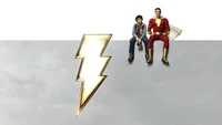 Shazam! 2019: Billy Batson and Shazam Sitting Together