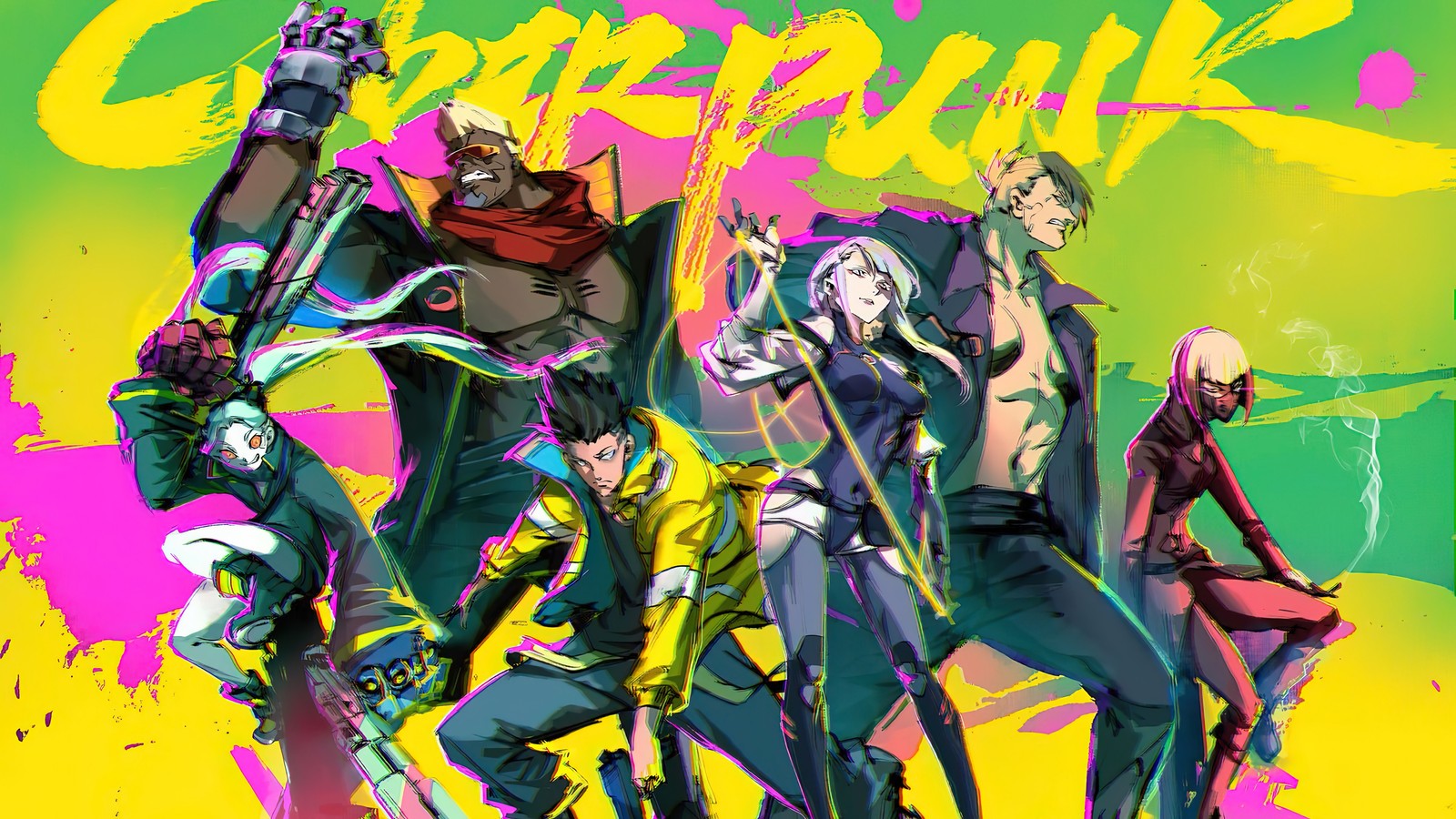 cyberpunk edgerunners, netflix, anime, tv series, characters wallpaper