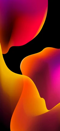 Vibrant Abstract Flow of Orange and Red Patterns