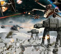 Batalla épica en Hoth: Fuerzas rebeldes chocan con AT-AT imperiales y cazas estelares