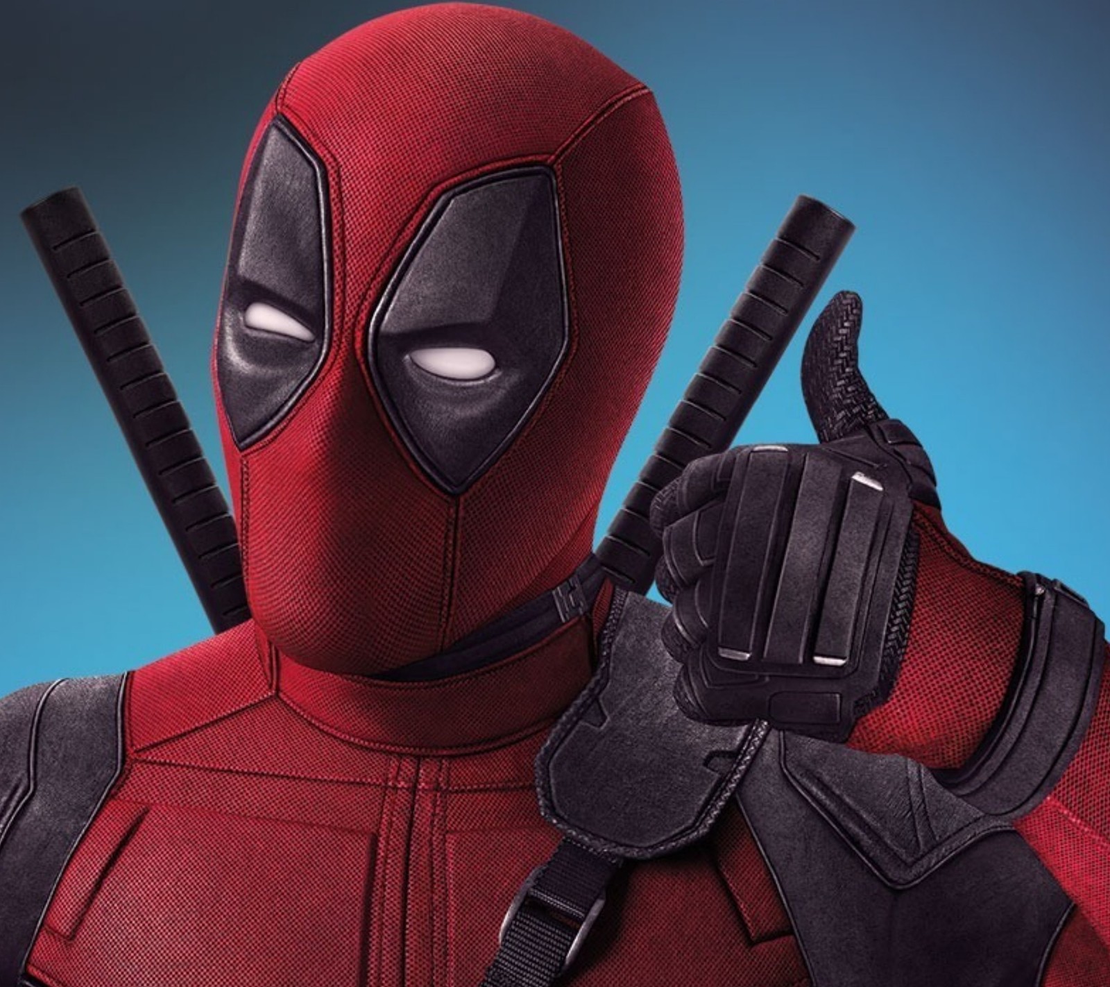 Un personnage de deadpool avec deux épées dans les mains (like u)