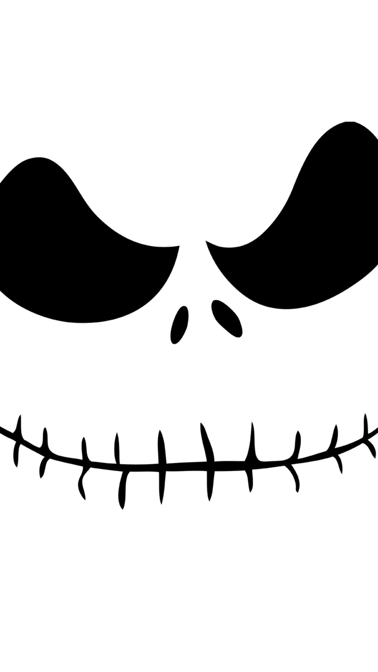 Ein schwarz-weiß-bild eines jack-skellington-gesichts (halloween, jack)