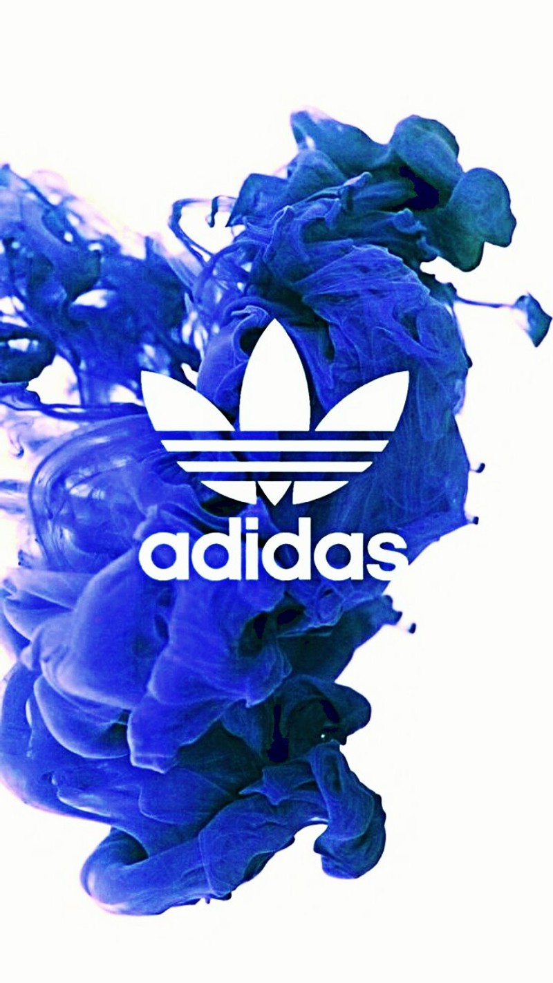 Логотип adidas на синем фоне с белым фоном (логотип, спорт)