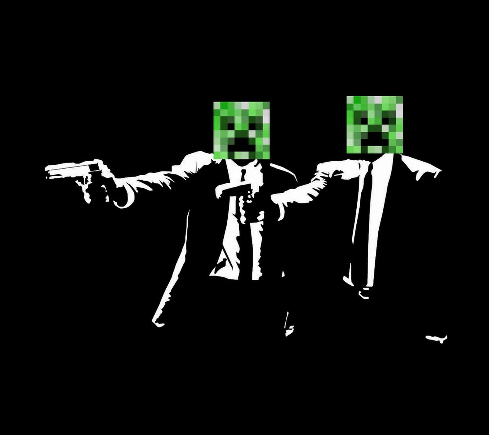 Il y a deux hommes en costume avec des visages verts (abej, beograd, bosko, minecraft)