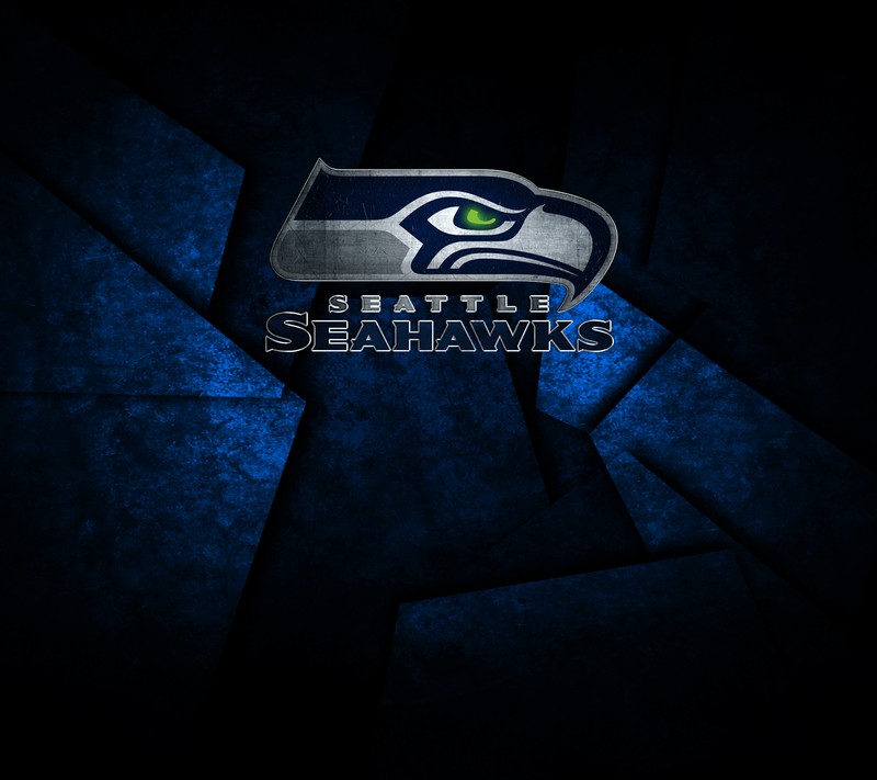 Близкий план логотипа seattle seahawks на синем фоне (12s, футбол, го хоукс, gohawks, я в деле)