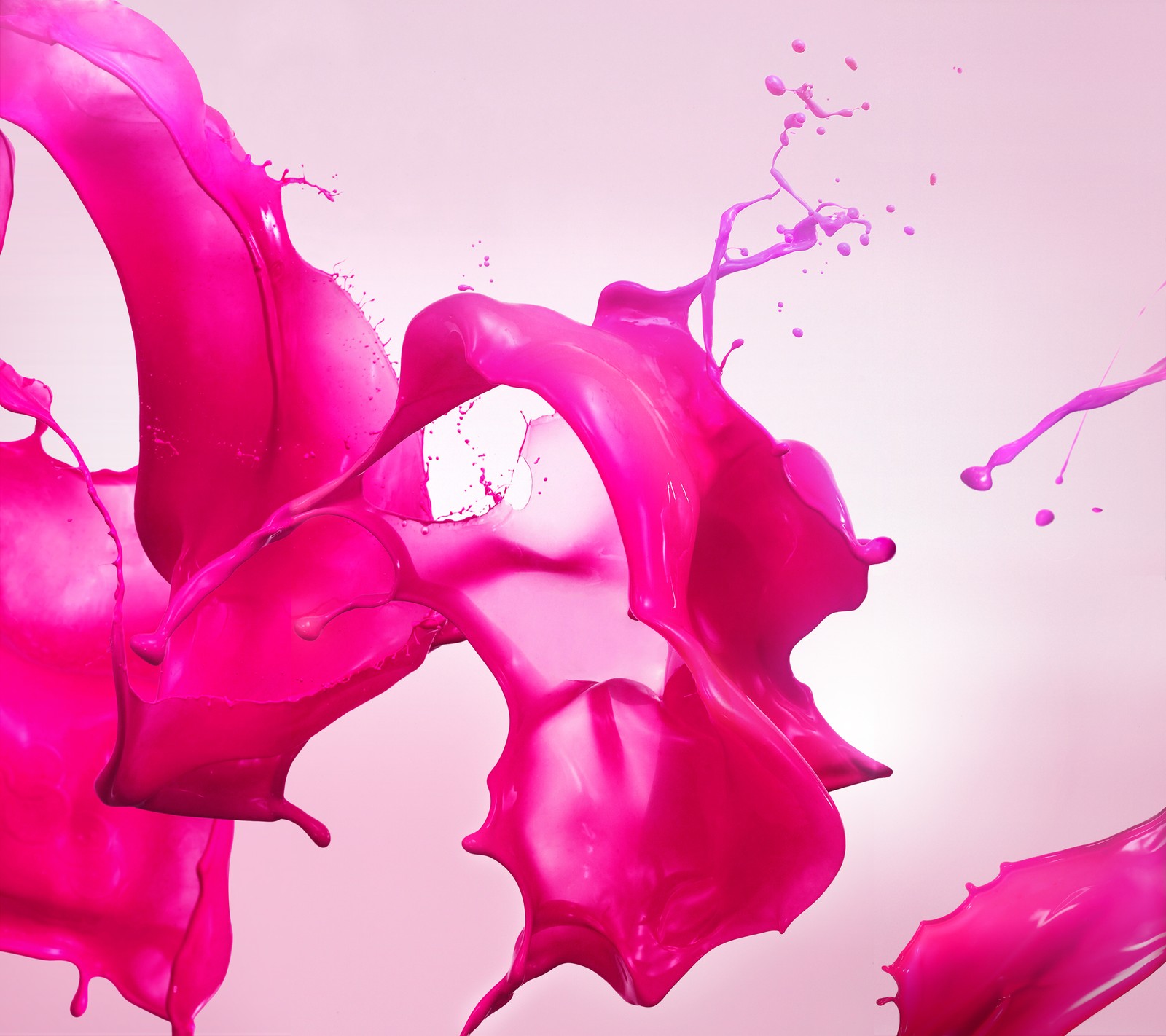 Araffes of pink paint splashing on a white surface (abstract, colour, g3, isai, lg)