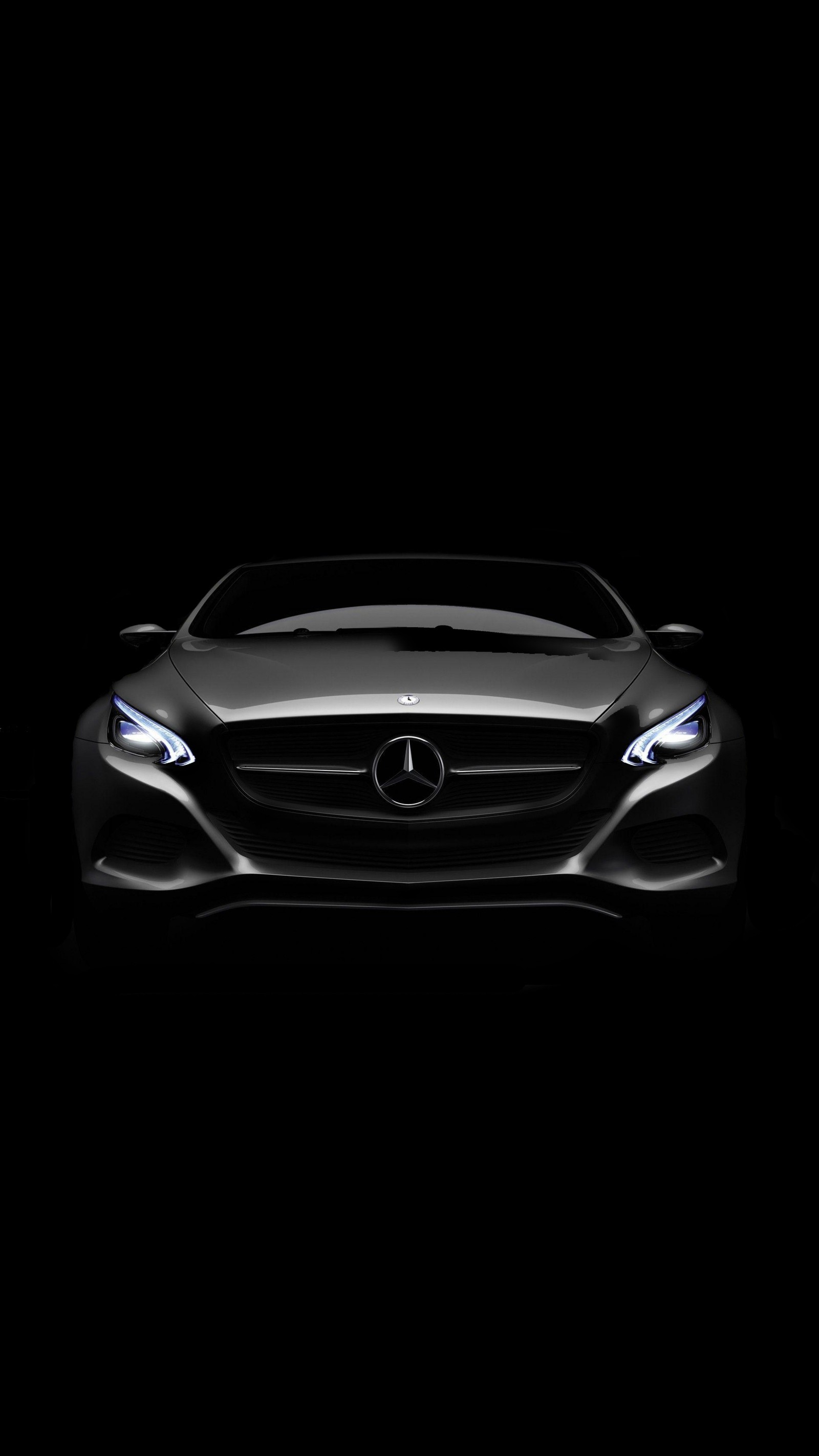 Coupé concepto mercedes s - clase vista frontal en negro (amg, coche, coches, cls, clase cls)