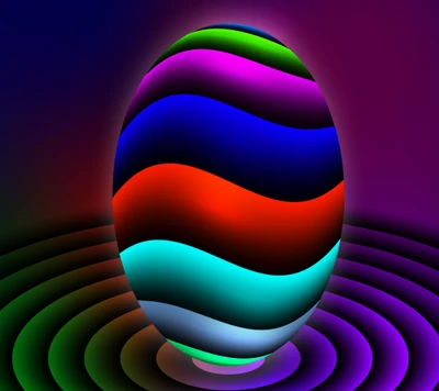 Esfera ondulada colorida em ondas abstratas vibrantes