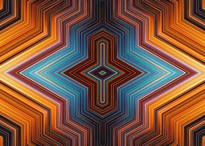 Vibrant Geometric Kaleidoscope with Symmetrical Lines