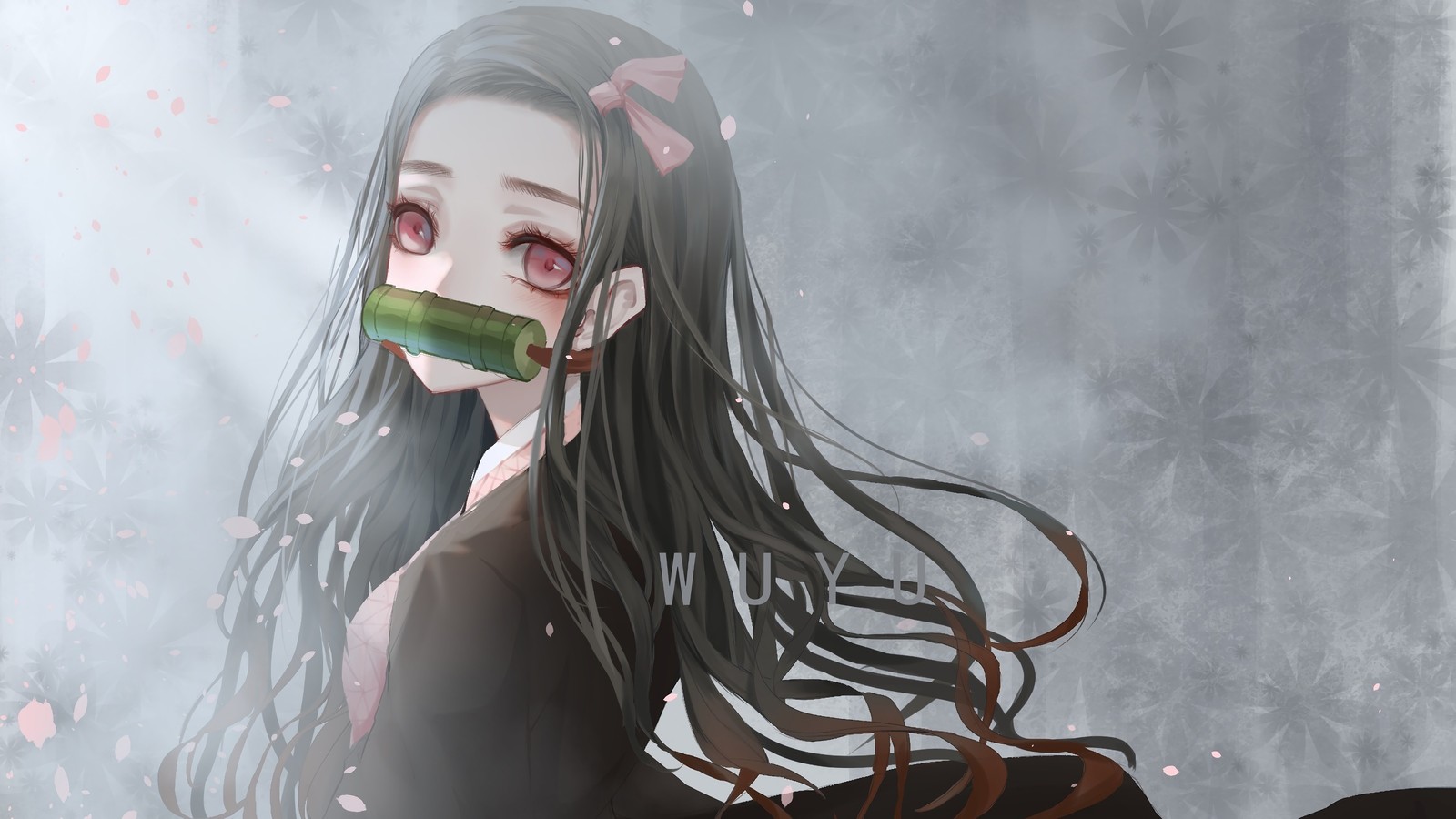 Скачать обои nezuko kamado, kimetsu no yaiba, убийца демонов кимэцу но яиба, demon slayer kimetsu no yaiba, аниме