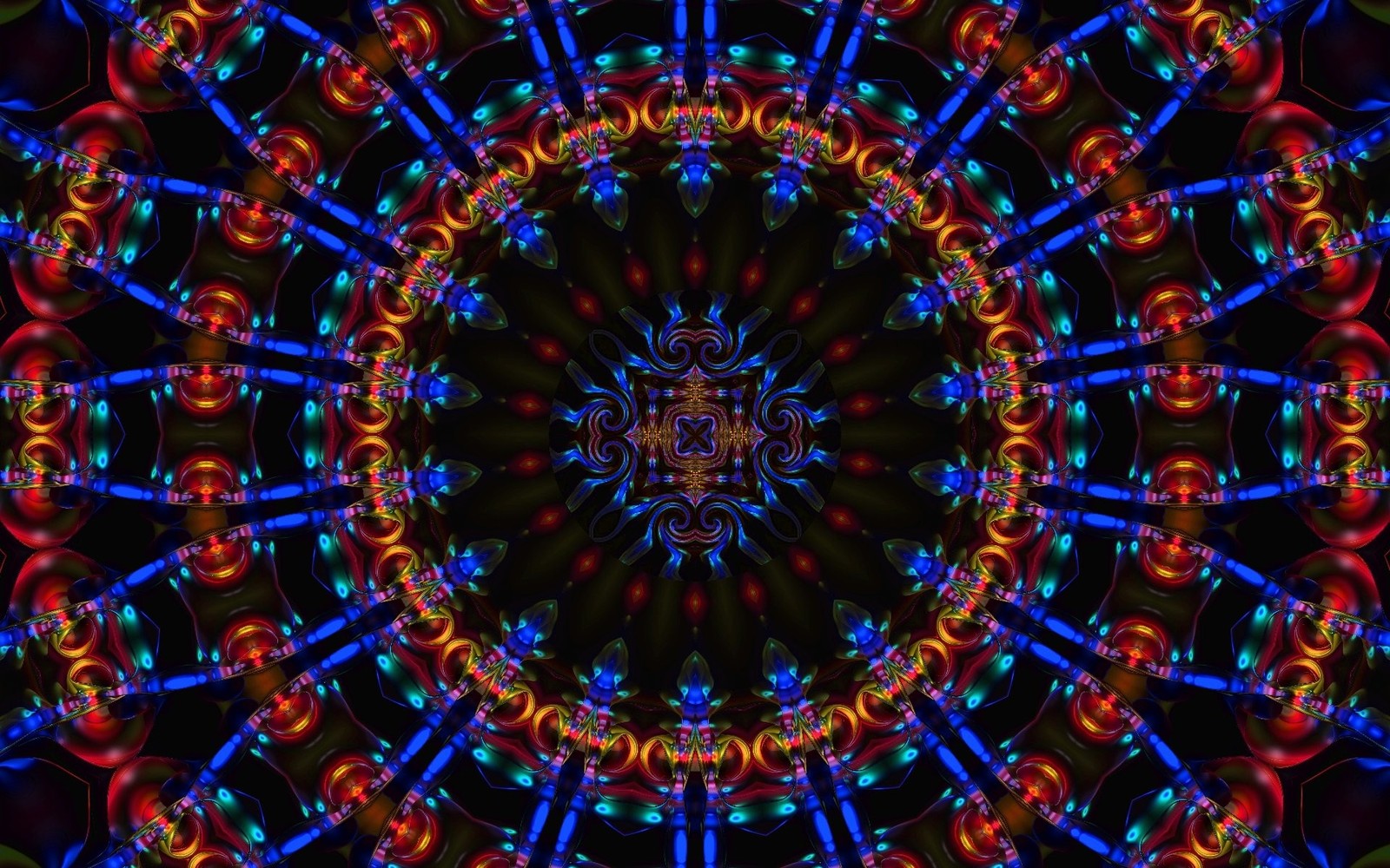 A colorful kalei pattern with a circular design (psychedelic art, symmetry, fractal art, pattern, kaleidoscope)