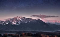 Nuit étoilée sur les montagnes bavaroises : Une perspective de la Voie lactée