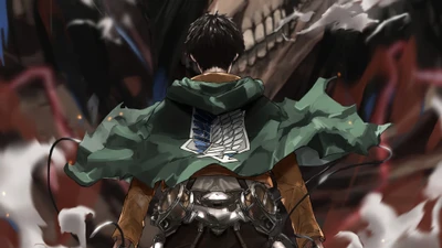 Eren Yeager enfrentando al Titán: Un momento definitorio en Ataque a los Titanes