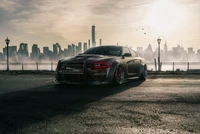 Dodge Charger Hellcat: Performance Sedan Against a City Skyline