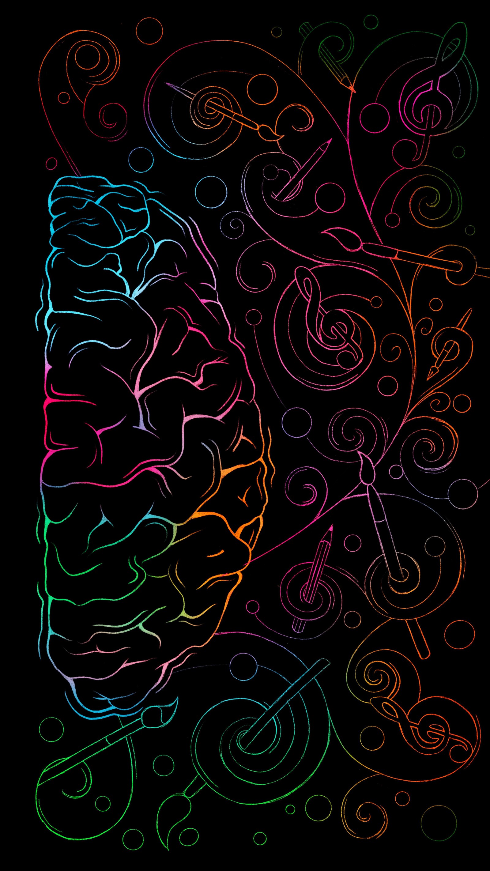 Un gros plan d'un dessin d'une personne avec une guitare (conception graphique, rectangle, ligne, art, motif)