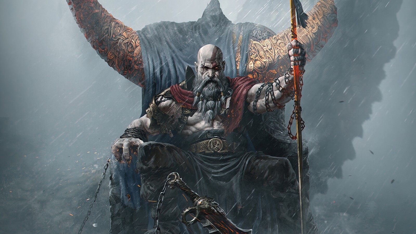 kratos, god of war, video game, art wallpaper