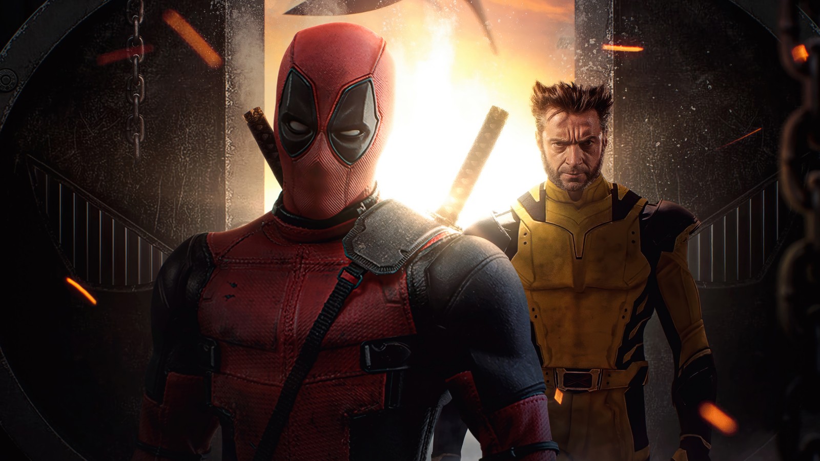 Téléchargez le fond d'écran deadpool et wolverine, film, deadpool 3, marvel, wolverine