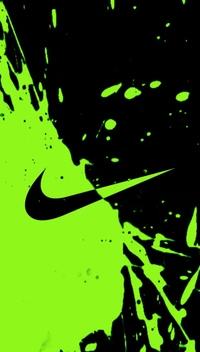 чёрный, бренд, зелёный, логотип, nike