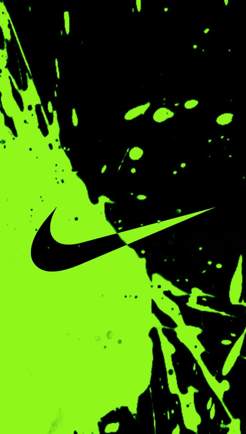 Ближний план зеленого и черного фона с логотипом nike (чёрный, бренд, зелёный, логотип, nike)