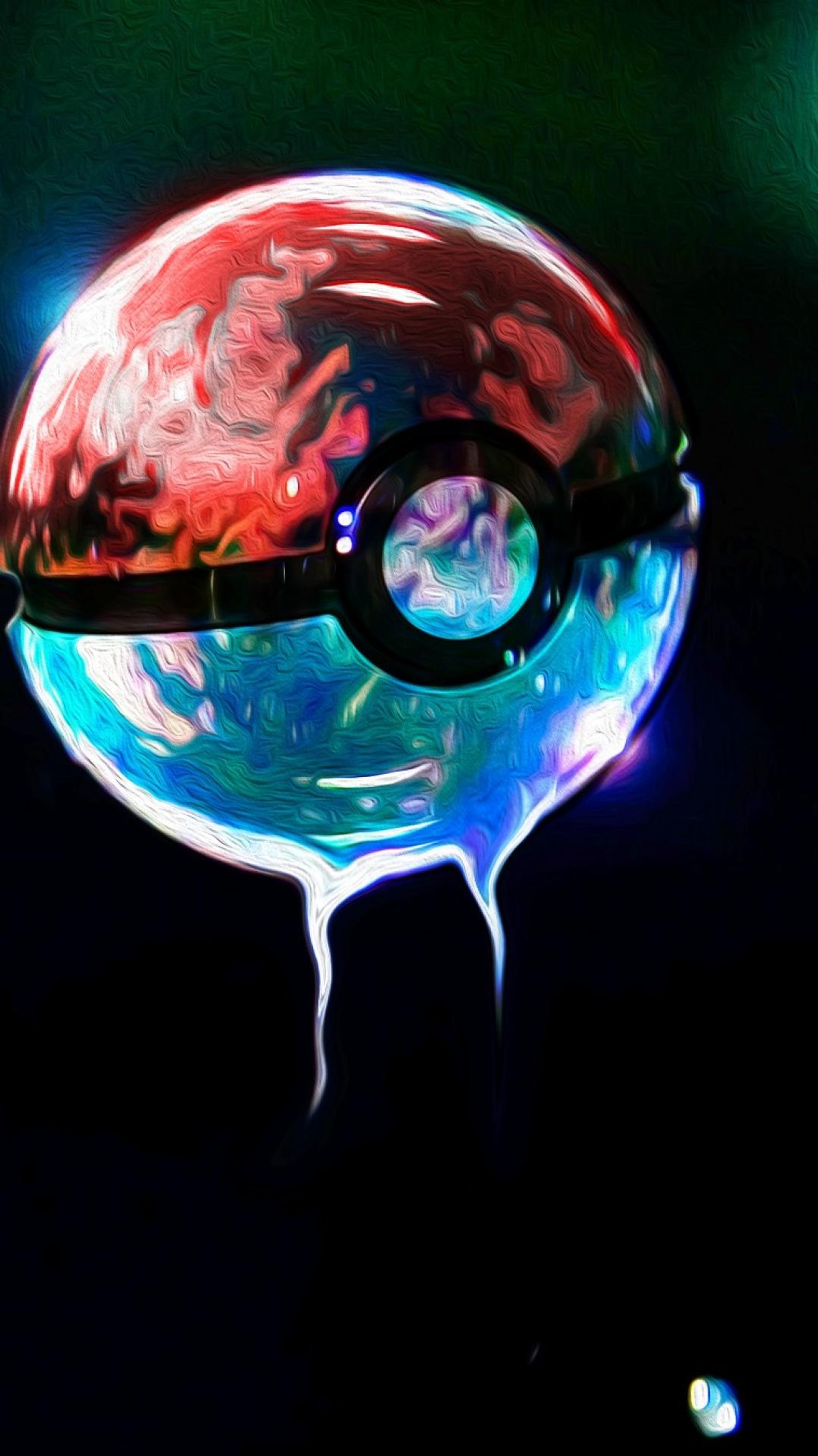 There is a shiny glass ball with a glowing light inside (nintendo, pocket monsters, pokeball, pokemon)