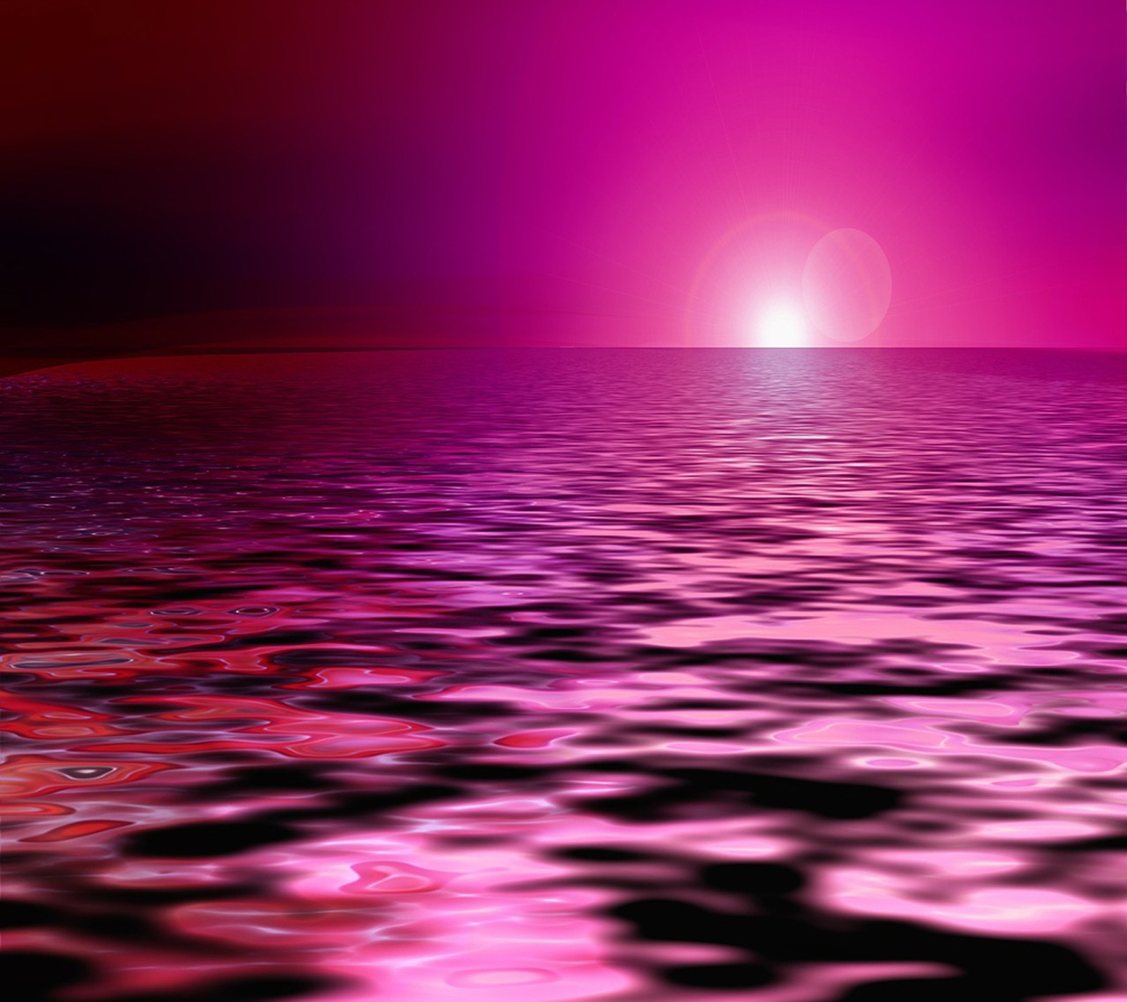 A close up of a pink sunset over a body of water (pink, sea)