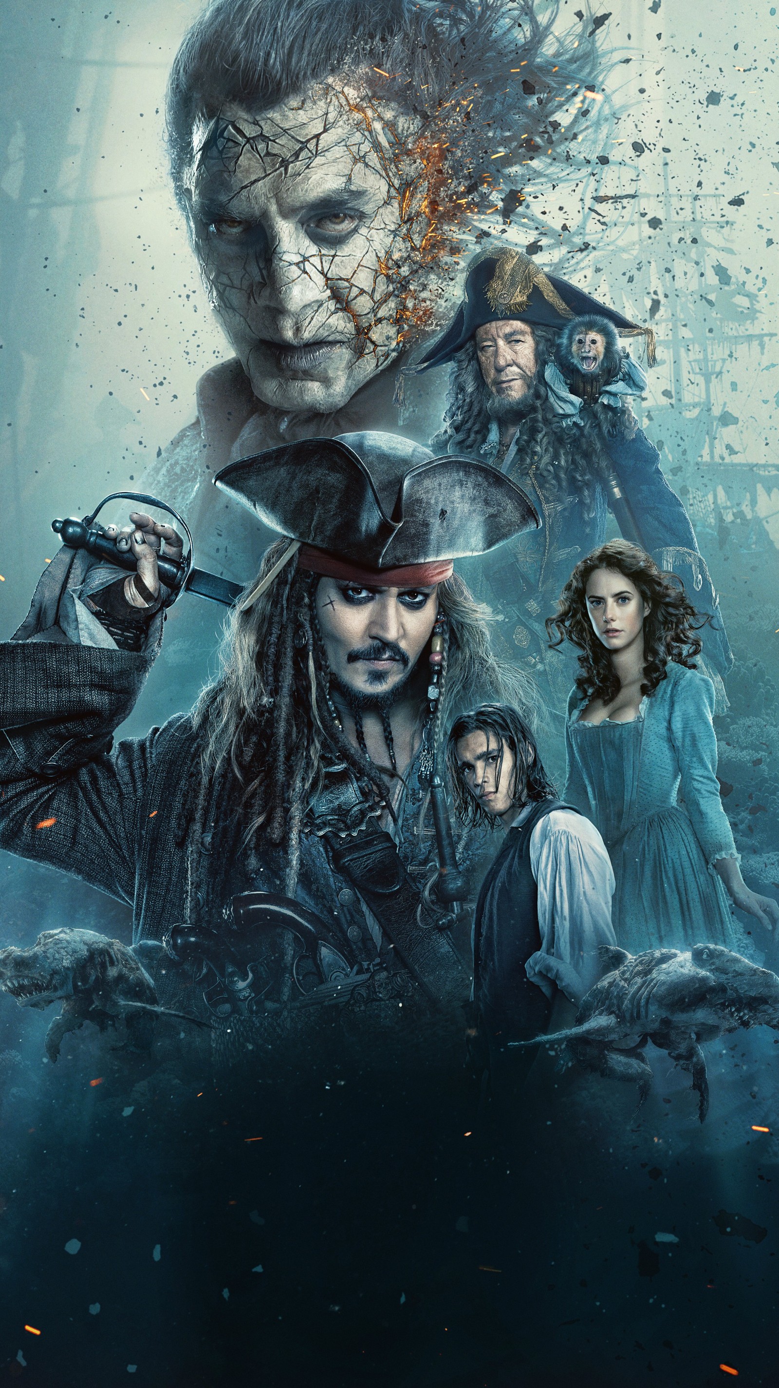 Descargar fondo de pantalla arte, fantasía, johnny depp, piratas del caribe, mar