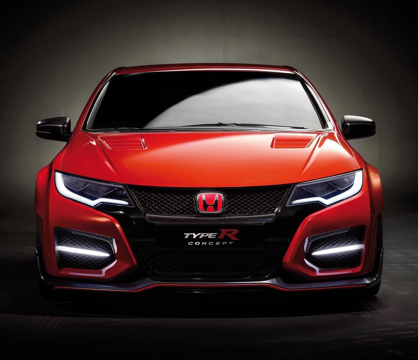 Крупный план красного автомобиля honda civic type r (машина, хонда цивик, honda civic, транспортное средство)