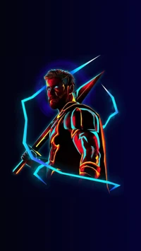 Thor: The God of Thunder in a Neon Glow