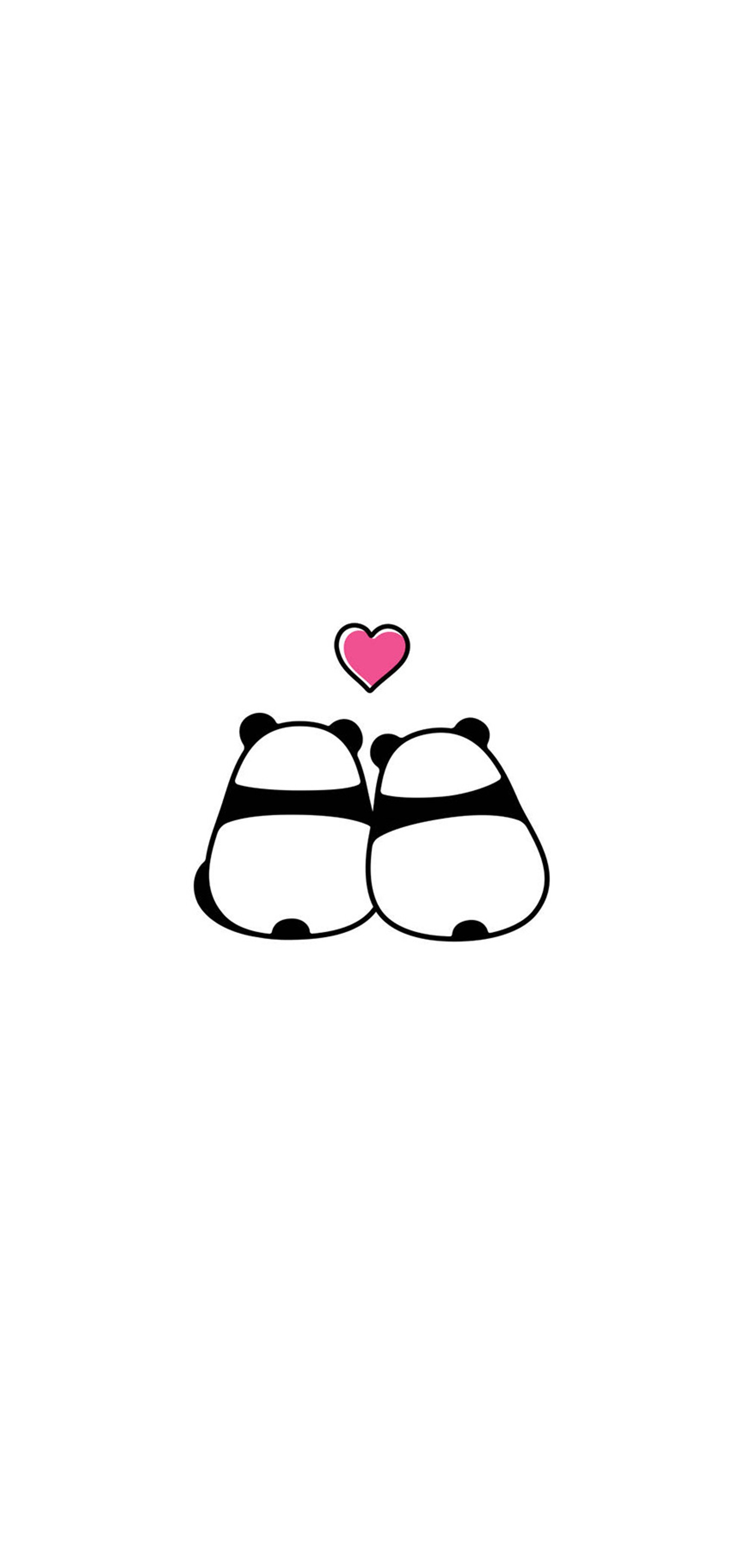 Il y a deux pandas assis l'un à côté de l'autre (cœur, câlins, amour, panda amoureux, panda)