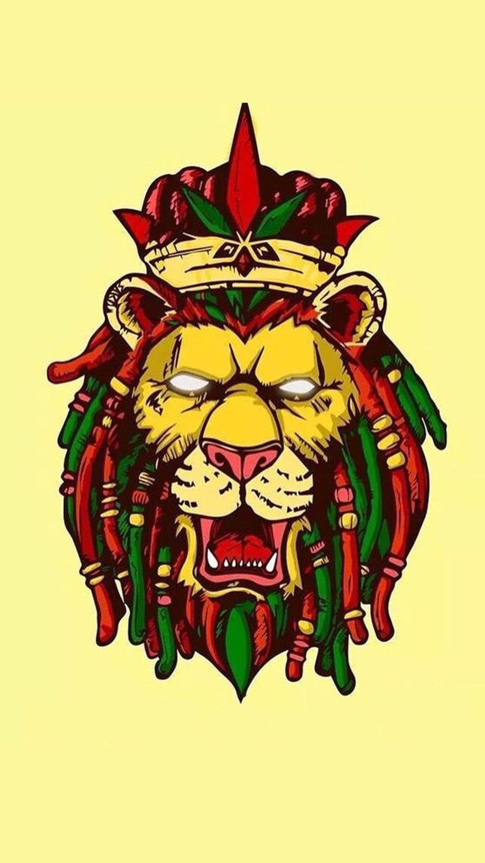 A close up of a lion with dreads and a crown on its head (lion king, lion rasta, rasta lion, rastas, reggae)