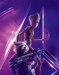 Groot et Rocket prêts pour la bataille dans Avengers: Infinity War