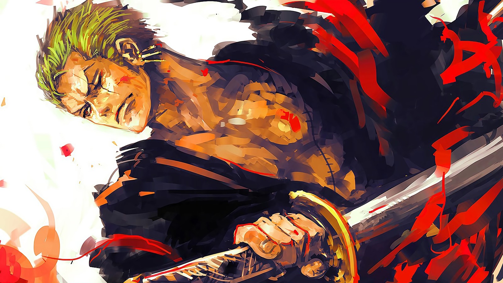 Скачать обои ророноа зоро, roronoa zoro, искусство, ван пис, one piece