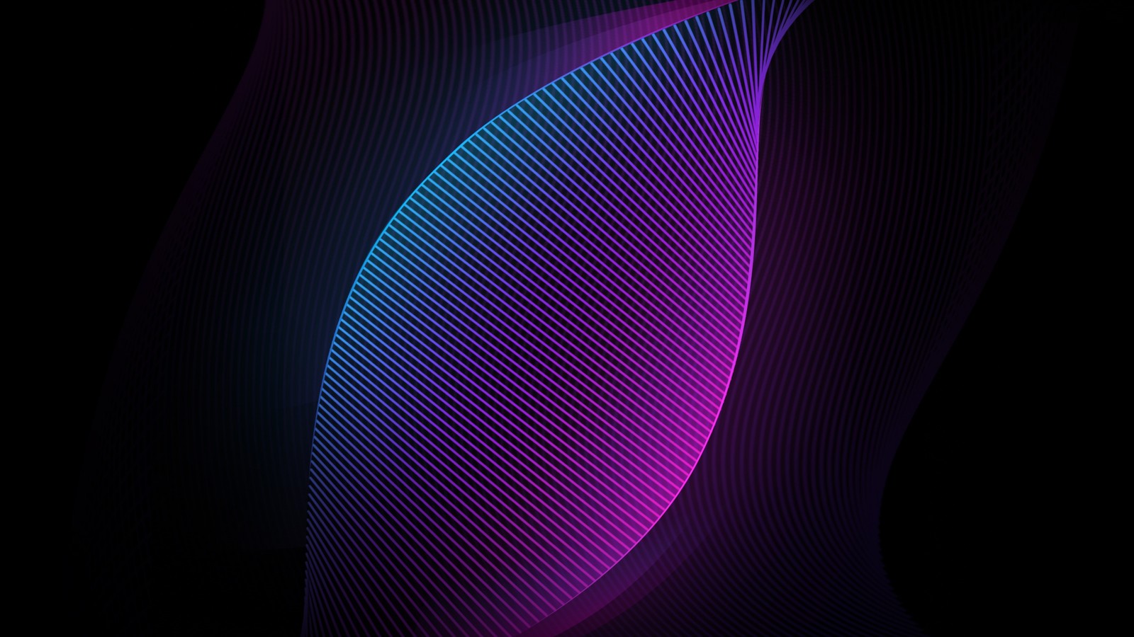 A close up of a blue and purple wave on a black background (purple, violet, light, magenta, line)