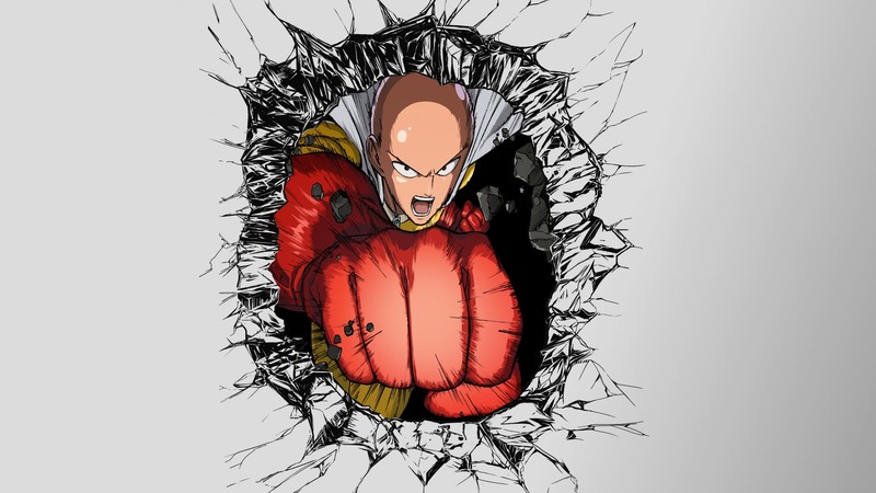 Мультфильм о мужчине с боксерской перчаткой в дыре (сайтама, saitama, one punch man, аниме, anime)