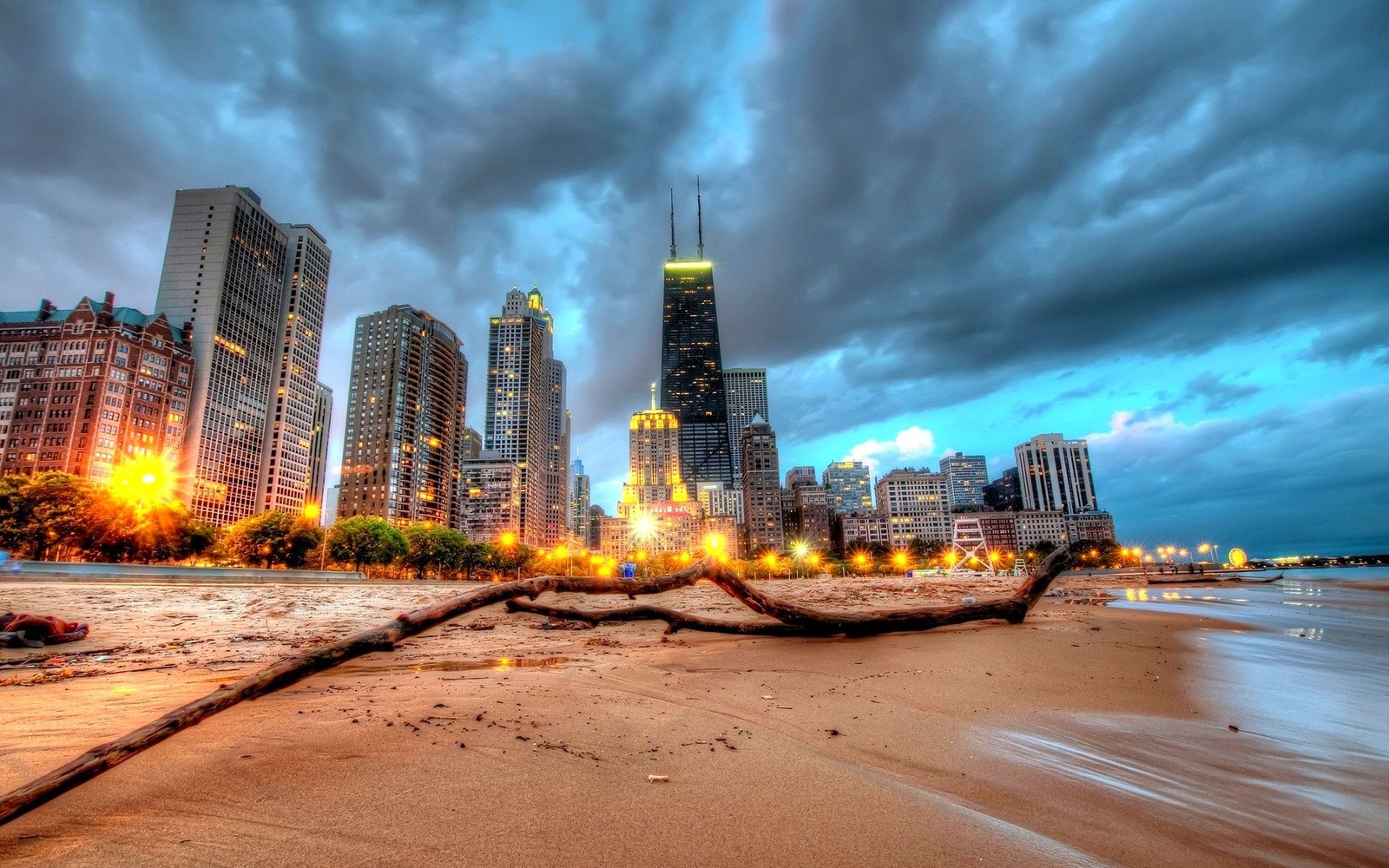 Lade chicago, stadtbild, stadt, stadtgebiet, skyline Hintergrund herunter