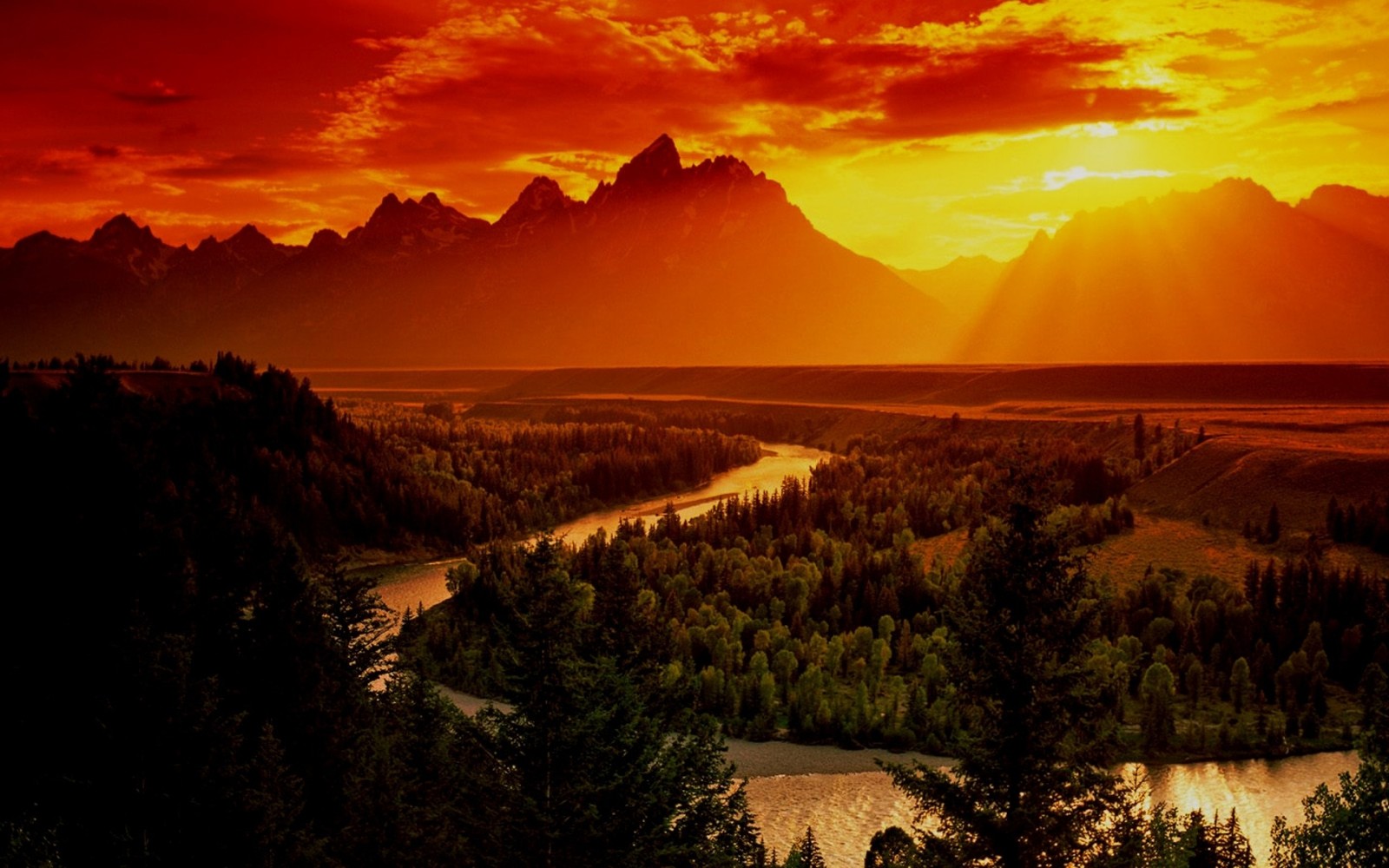 Lade natur, sonnenaufgang, nachglühen, morgen, nationalpark Hintergrund herunter