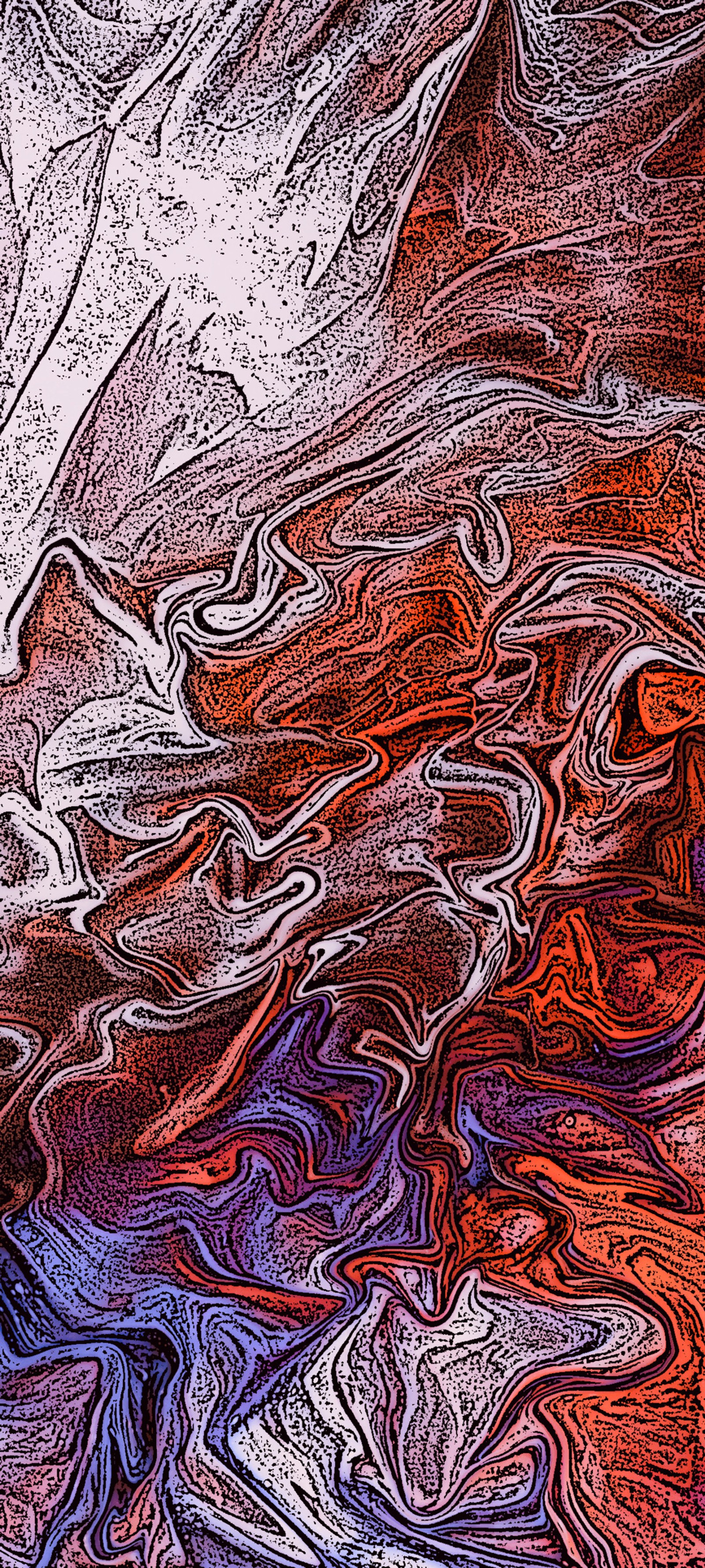 A close up of a painting of a wave of water (pattern, visual arts, design, art, wood)