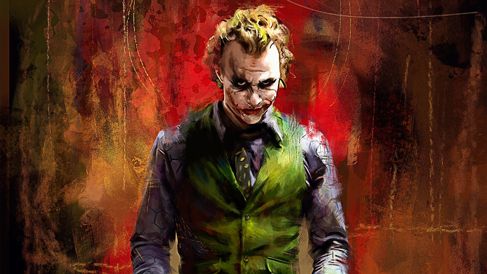 Картина джокера из фильма бэтмен: темный рыцарь (джокер, joker, хитledger, heath ledger, комиксы)