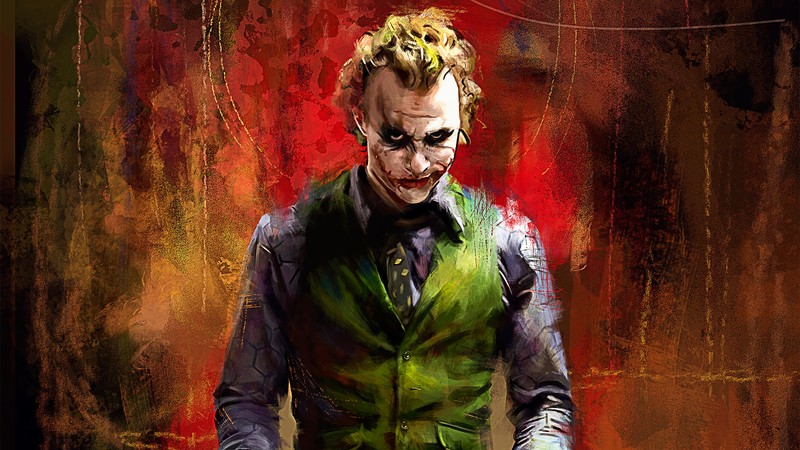 Картина джокера из фильма бэтмен: темный рыцарь (джокер, joker, хитledger, heath ledger, комиксы)