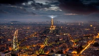 Eiffel Tower Illuminated: A Stunning Nightscape of Paris Skyline