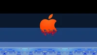 Logotipo de Apple estilizado en un fondo degradado