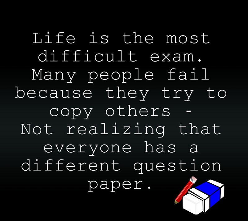 Черный фон с цитатой о жизни как о самом сложном экзамене (крутой, разный, экзамен, жизнь, новый)