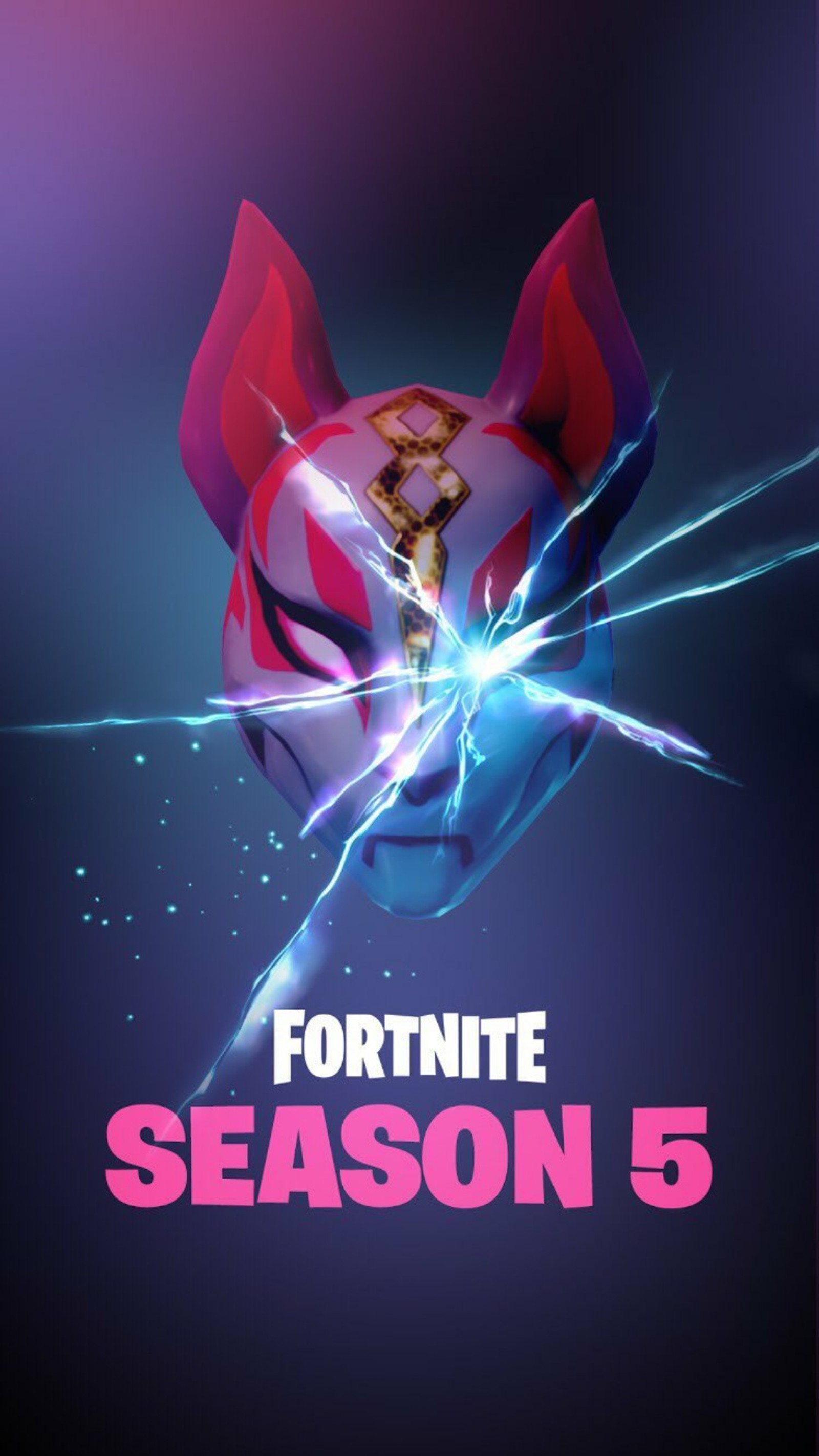 Fortnite saison 5 poster mit einem rosa und blauen pferd (schlacht, fortnite, royale, saison, v bucks)