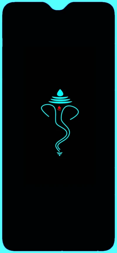 Elegant black background featuring a minimalist logo with a turquoise design resembling a water droplet above a stylized figure.