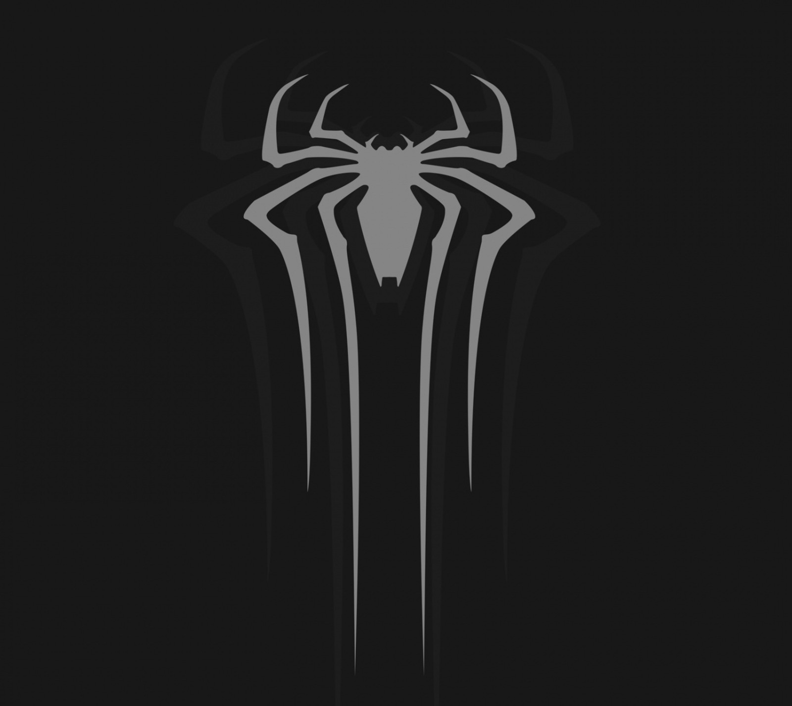 Un logo de spider man en blanco y negro sobre un fondo negro (logotipo, spider man, spiderman)