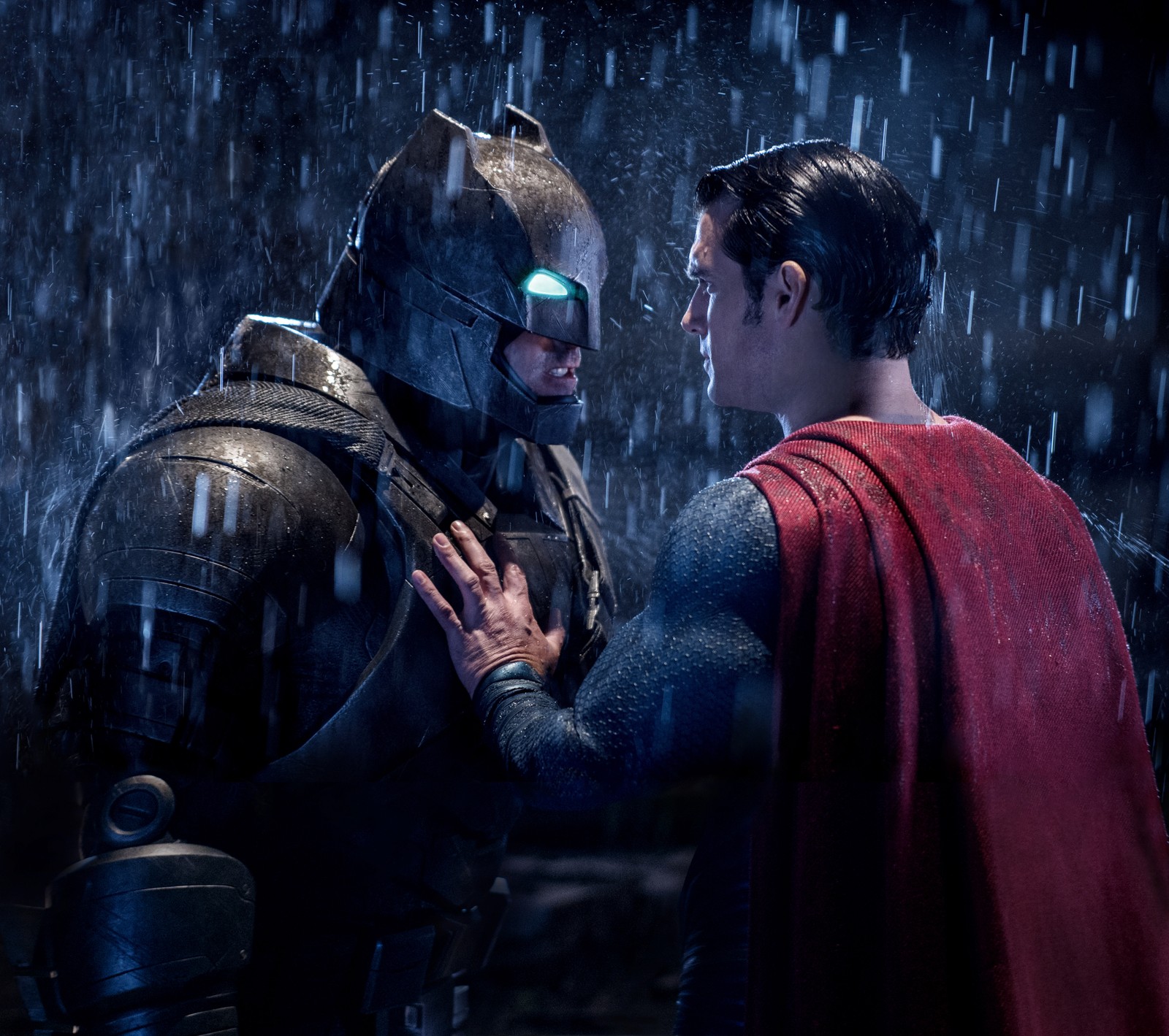 Batman und superman im regen (batman, dunkel, darkdroid, superman)