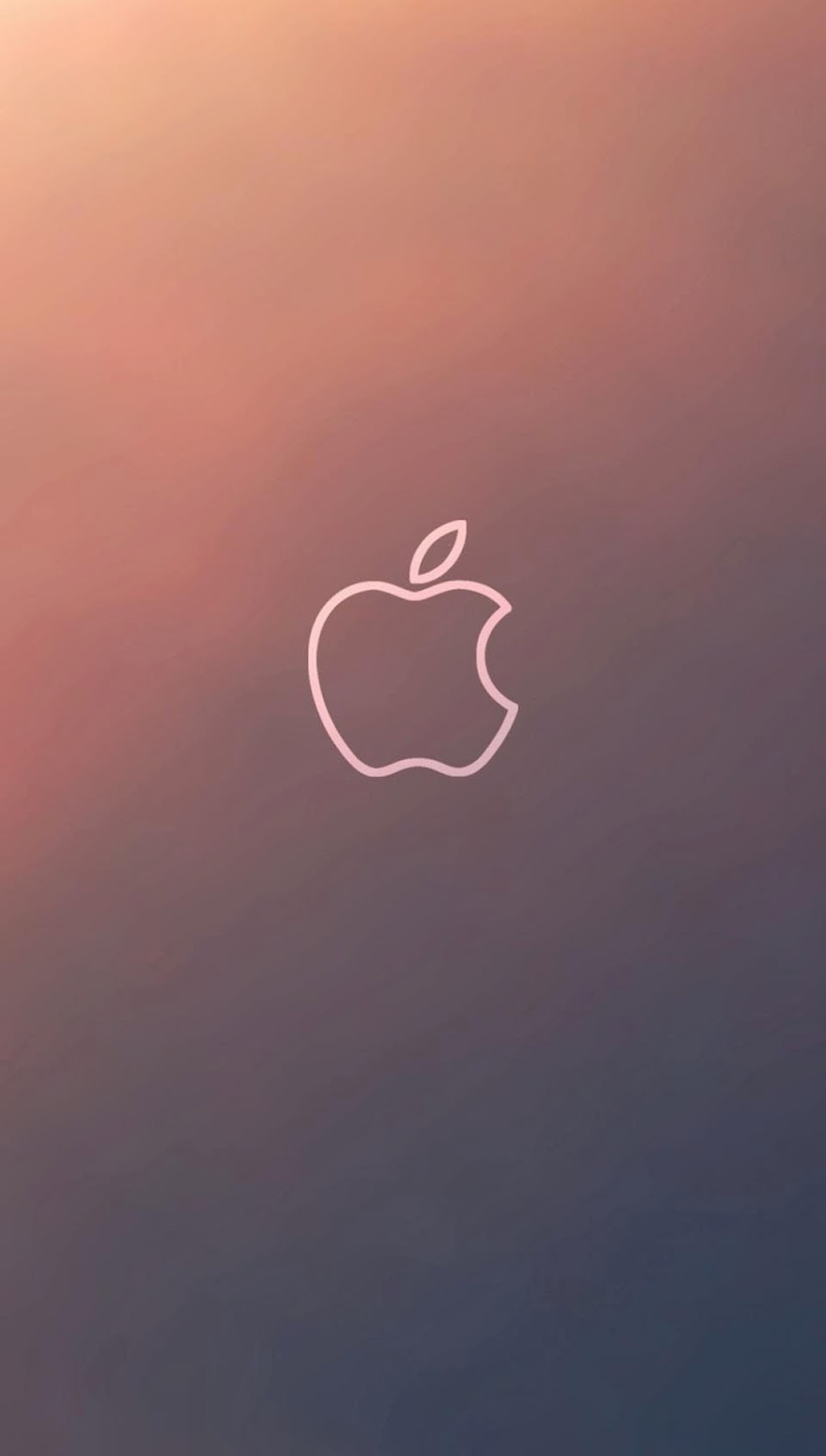 Il y a une image d'un logo apple sur un fond rose et bleu (abstrait, pomme, couleur, couleurs, icône)