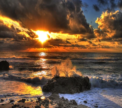 playa, océano, arena, mar, sol