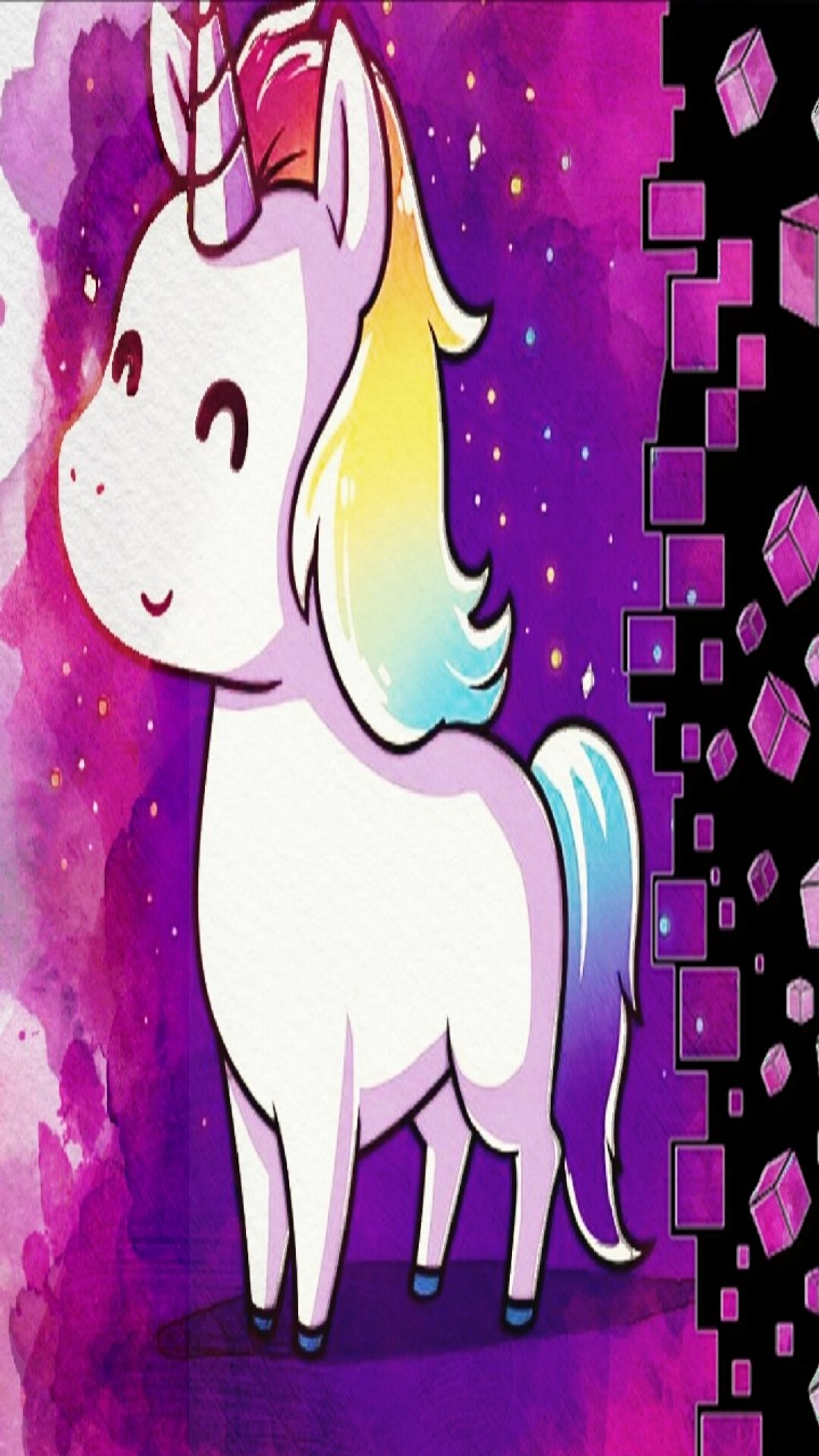 Hay una imagen de un unicornio con un lazo en la cabeza (arte, lindo, unicornio)